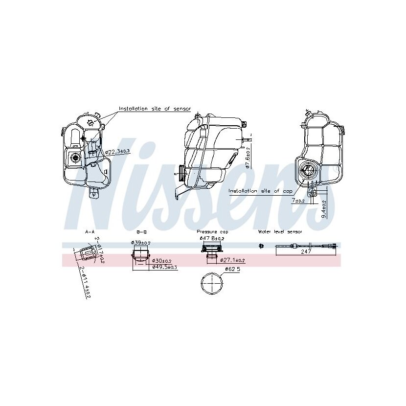 NISSENS Ausgleichsbehälter, Kühlmittel 996294 für 1460978