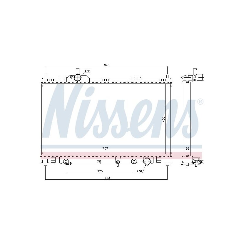 NISSENS Kühler, Motorkühlung 646946 für 16400-50350