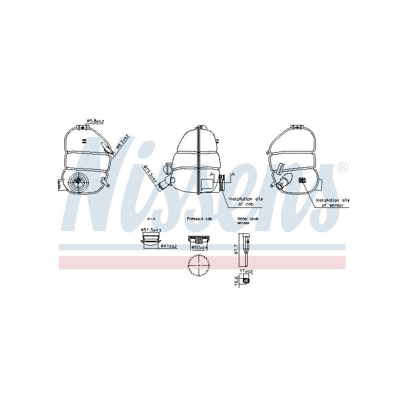 NISSENS Ausgleichsbehälter, Kühlmittel 996340 für 1304207