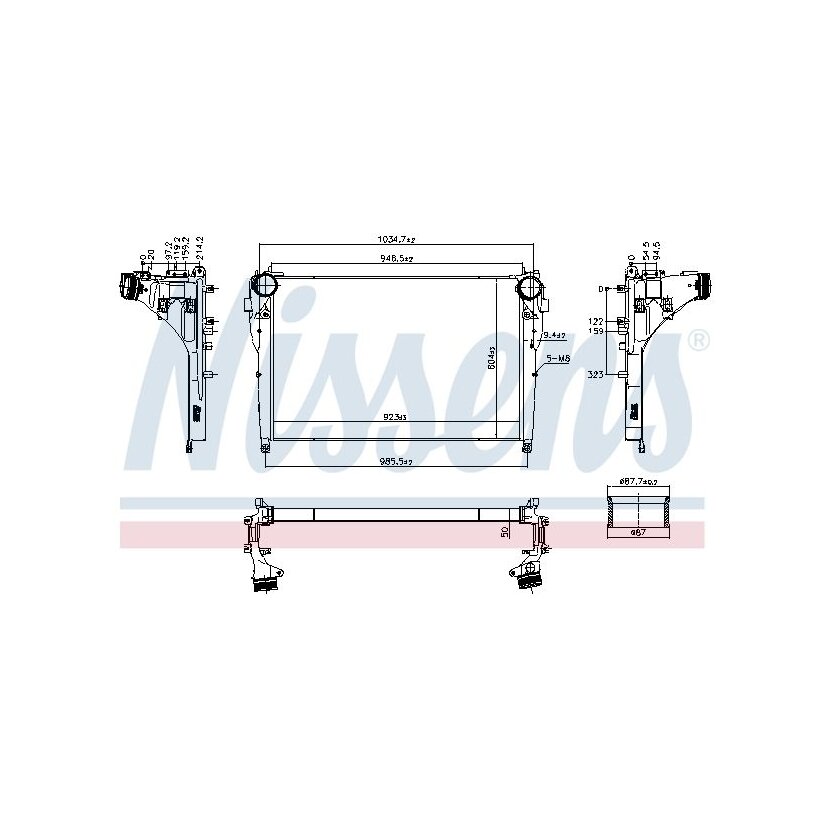 NISSENS Ladeluftkühler 961570 für 9615000502