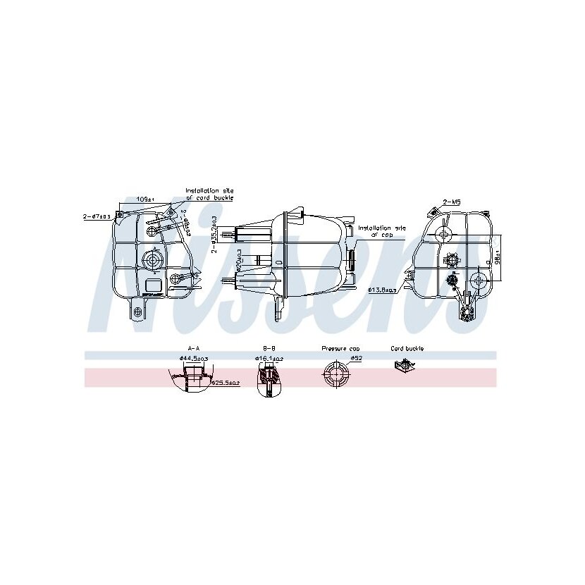 NISSENS Ausgleichsbehälter, Kühlmittel 996307 für 1323KJ