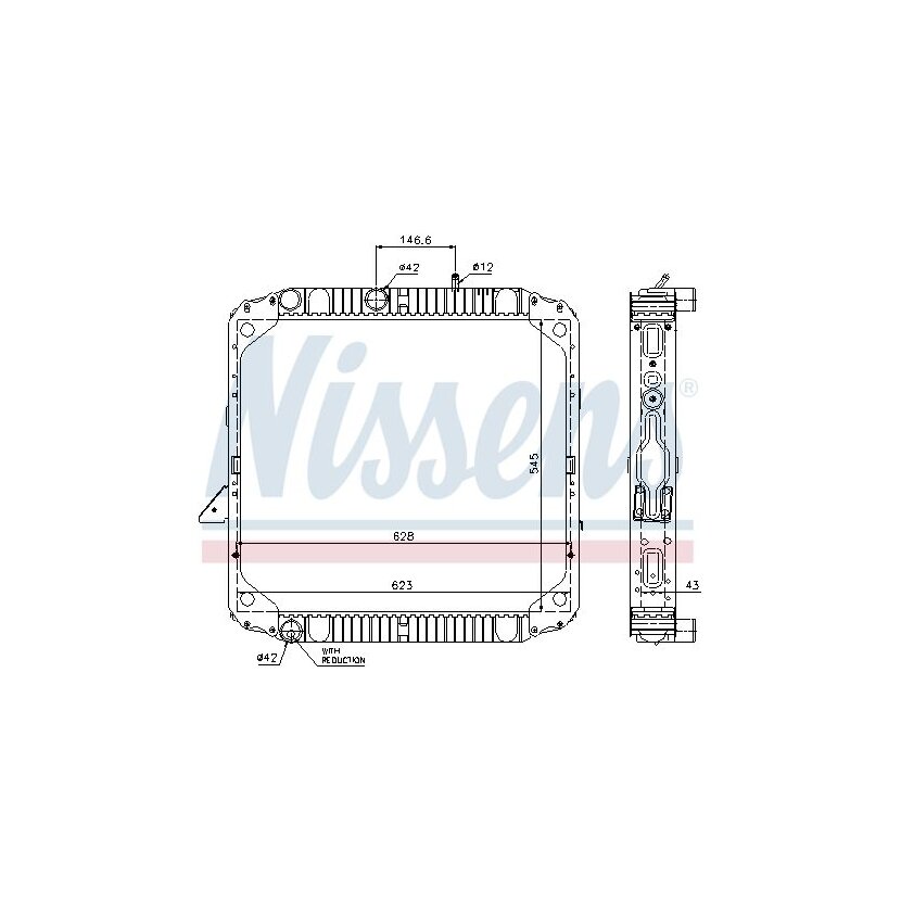 NISSENS Kühler, Motorkühlung 62564 für 676 500 17 03