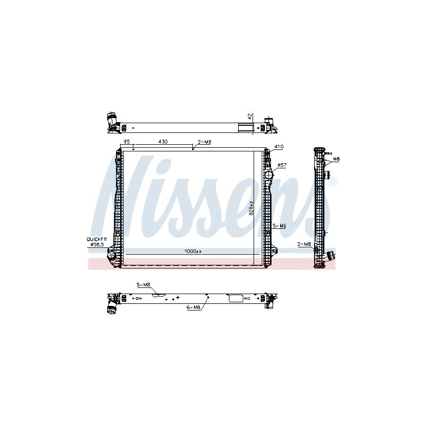 NISSENS Kühler, Motorkühlung 606322 für 2473321