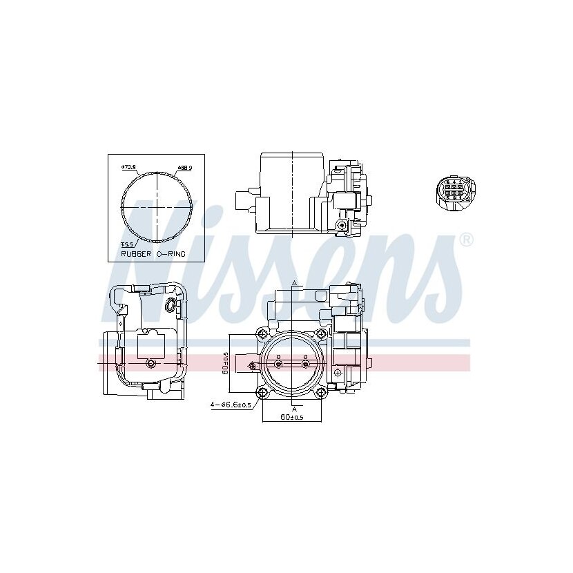NISSENS Drosselklappenstutzen 955054 für 03F133062B