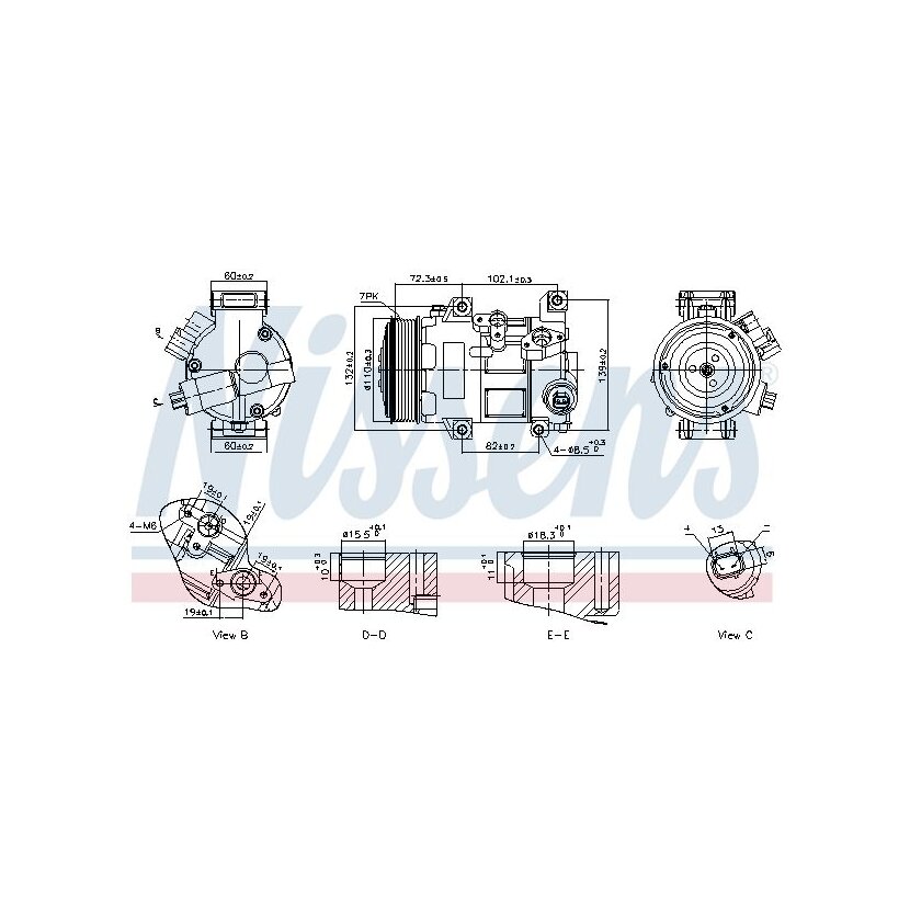 NISSENS Kompressor, Klimaanlage 89516 für 8831002400