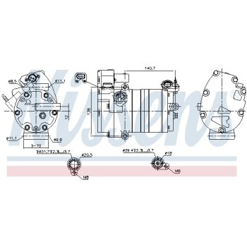 NISSENS Kompressor, Klimaanlage 891070 für 32241464