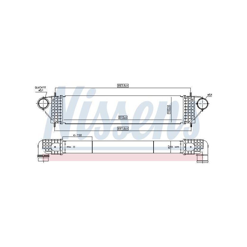 NISSENS Ladeluftkühler 961005 für 1530A111
