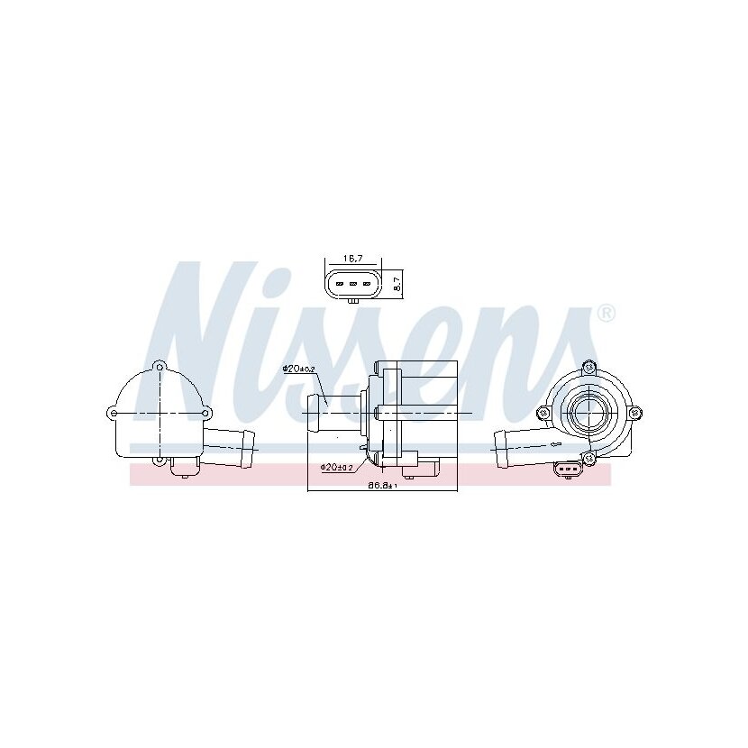 NISSENS Wasserpumpe, Motorkühlung 832152 für 06H121601P