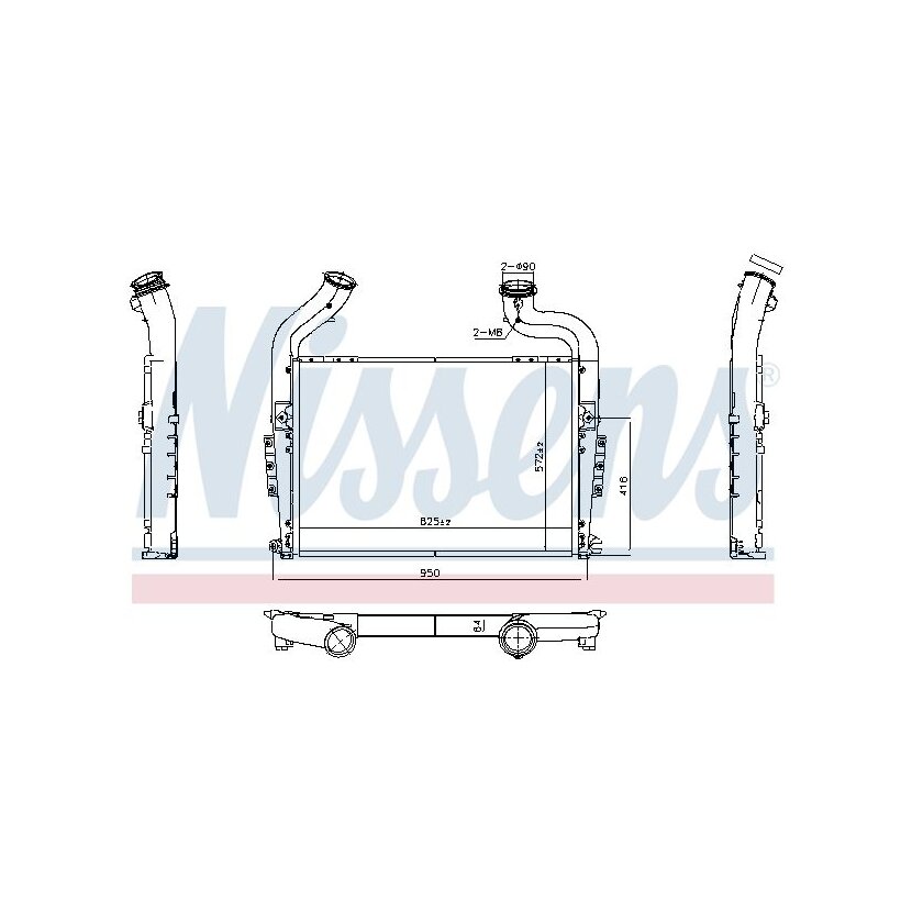 NISSENS Ladeluftkühler 961576 für 1907869