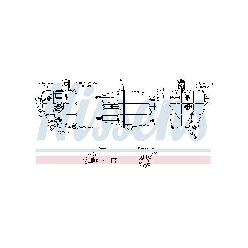 NISSENS Ausgleichsbehälter, Kühlmittel 996241 für 1323CY