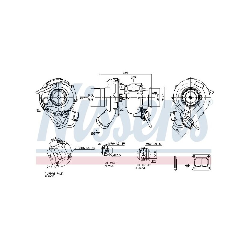 NISSENS Lader, Aufladung 93677 für 2260316