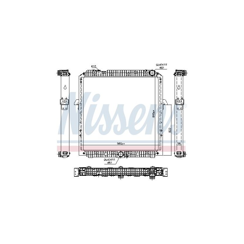 NISSENS Kühler, Motorkühlung 67191 für 9605002601