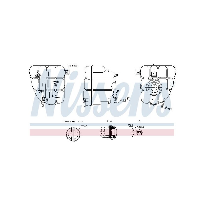 NISSENS Ausgleichsbehälter, Kühlmittel 996255 für 95810615100
