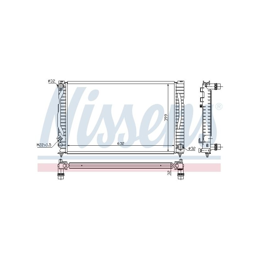 NISSENS Kühler, Motorkühlung 60497 für 4B0.121.251 F