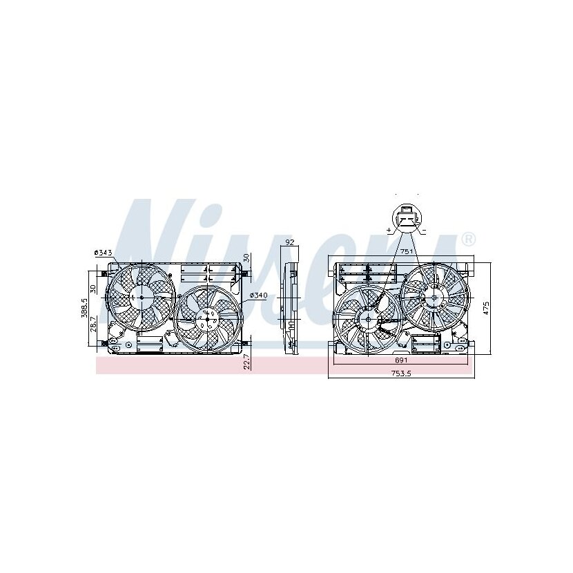 NISSENS Lüfter, Motorkühlung 850096 für 1842148