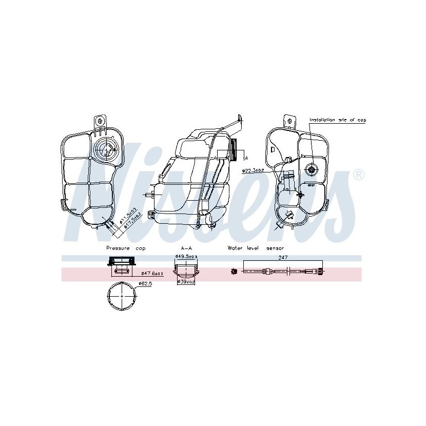 NISSENS Ausgleichsbehälter, Kühlmittel 996318 für 30645813