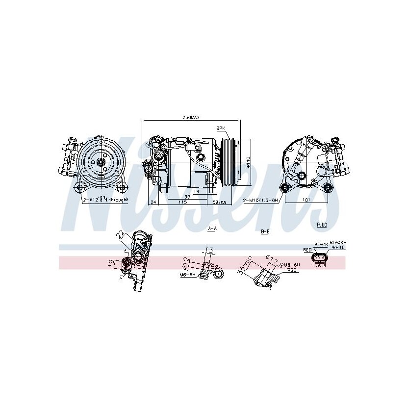 NISSENS Kompressor, Klimaanlage 891019 für 64525A21D11
