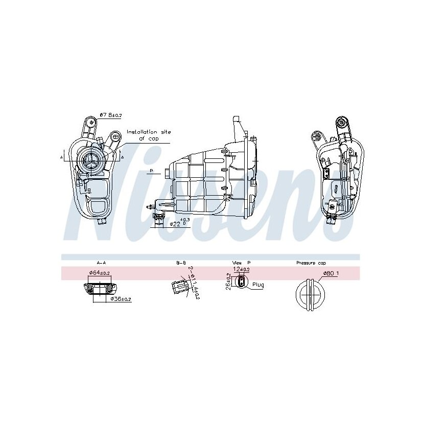 NISSENS Ausgleichsbehälter, Kühlmittel 996301 für 8K0121405A