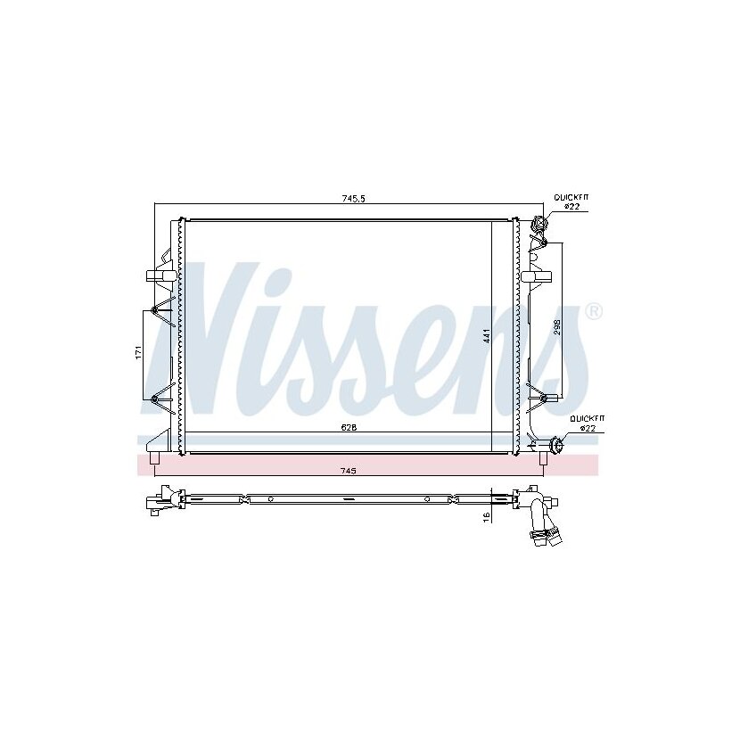 NISSENS Niedertemperaturkühler, Ladeluftkühler 65017 für 1K0121251EB