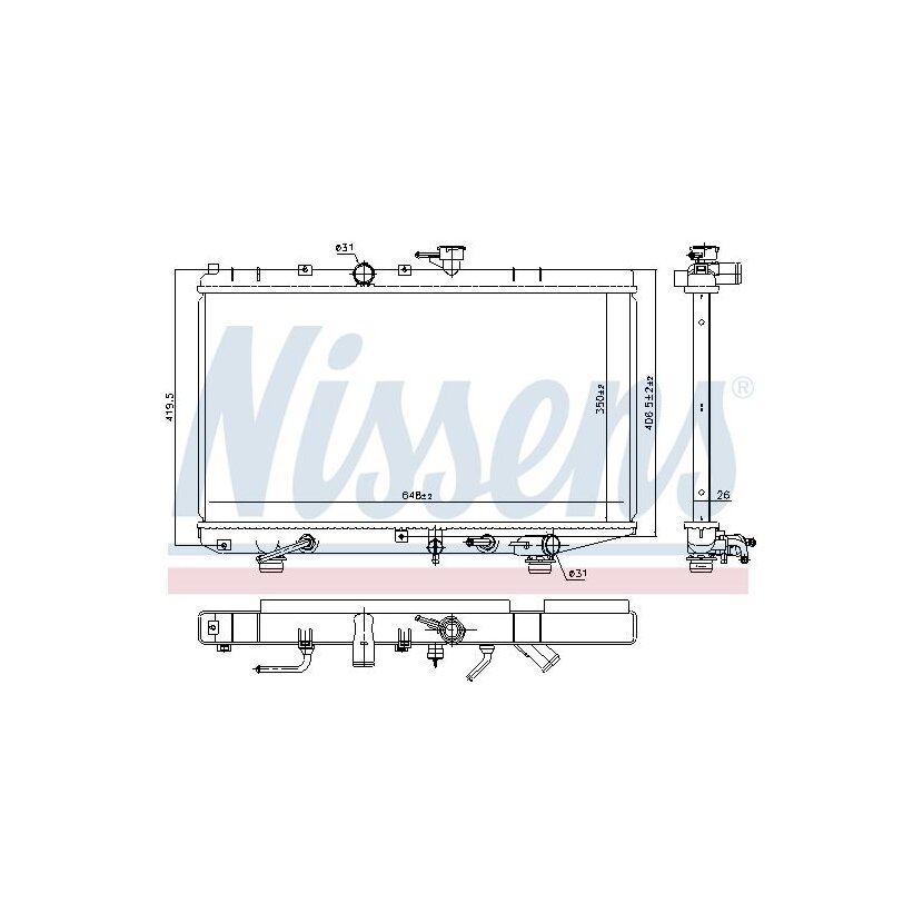 NISSENS Kühler, Motorkühlung 66625 für 0K31F15200