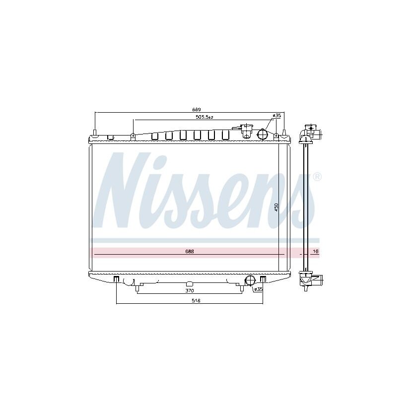 NISSENS Kühler, Motorkühlung 68749 für 21410-3S100