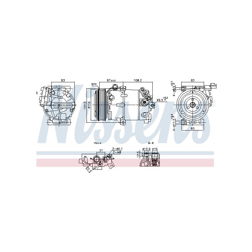 NISSENS Kompressor, Klimaanlage 890897 für 977013X101