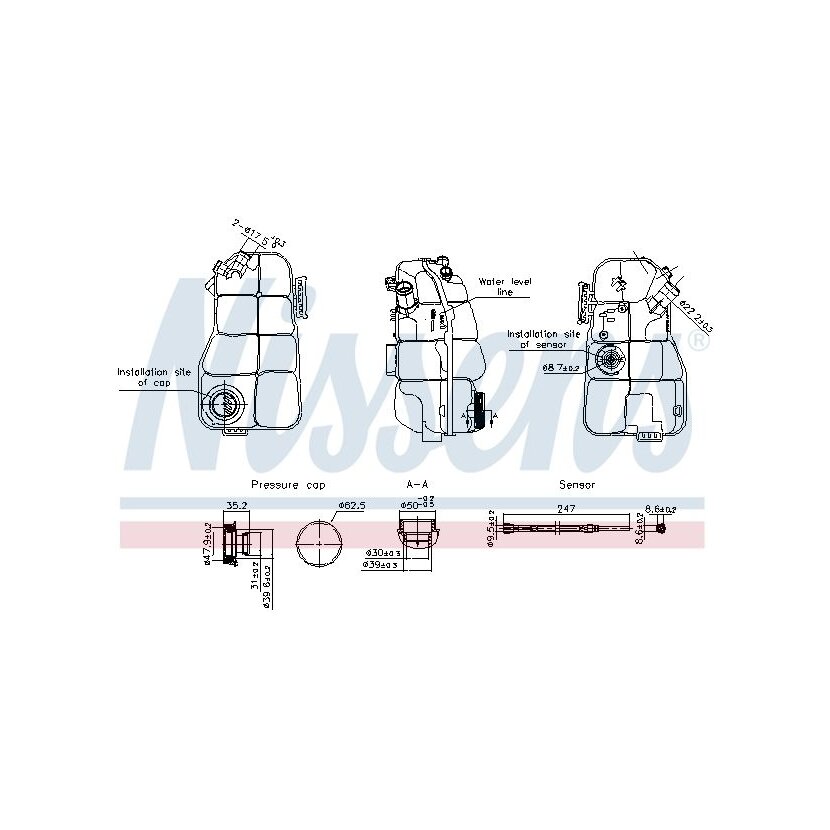 NISSENS Ausgleichsbehälter, Kühlmittel 996215 für 31338763