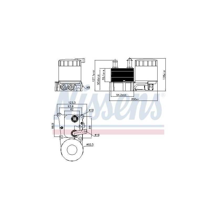 NISSENS Ölkühler, Motoröl 90696 für 1079204