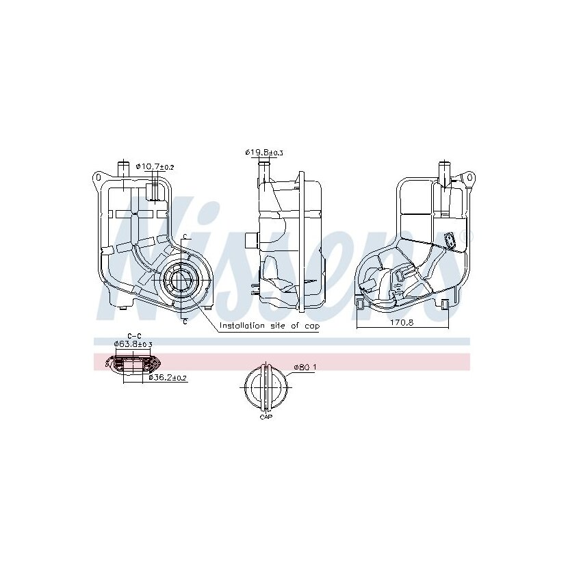 NISSENS Ausgleichsbehälter, Kühlmittel 996287 für 8E0121403