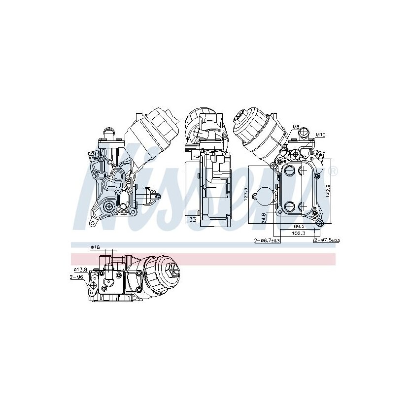 NISSENS Ölkühler, Motoröl 91355 für 55183548