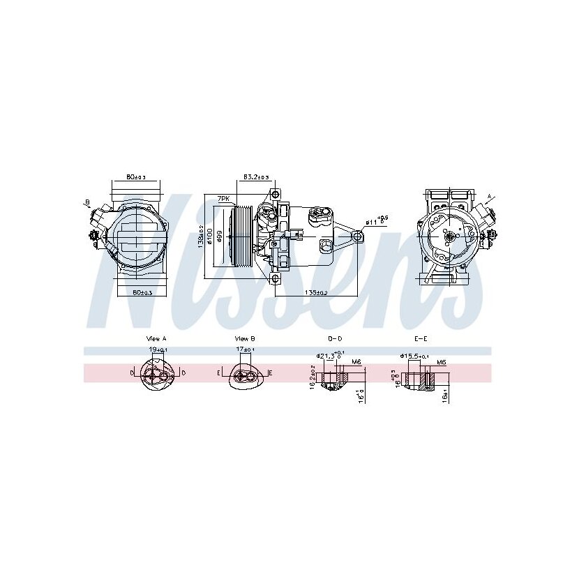 NISSENS Kompressor, Klimaanlage 890980 für 926006053R