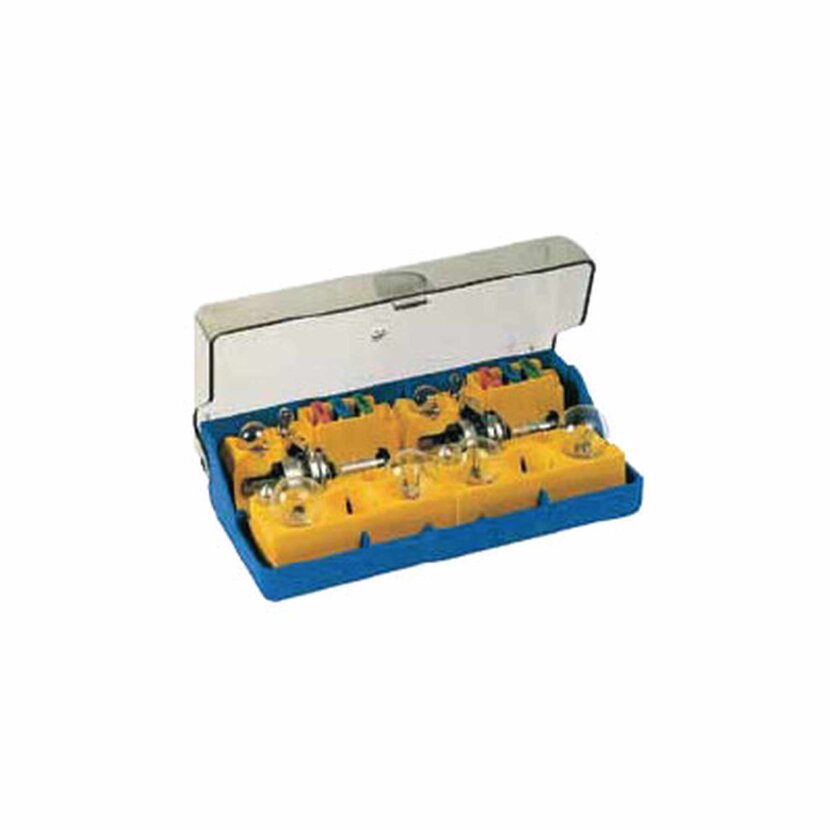 Glühlampen-Ersatzkasten mit 24 Volt H4-Halogen-Glühlampen- 1662-50. 9-tlg