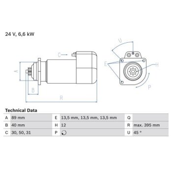 BOSCH Starter 0 986 015 670 - 0986015670 passend für...