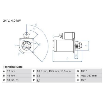 BOSCH Starter 0 986 019 830 - 0986019830 passend für...