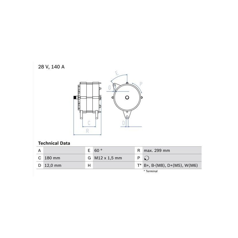 BOSCH Generator 0 986 044 060 - 0986044060 passend für 475885