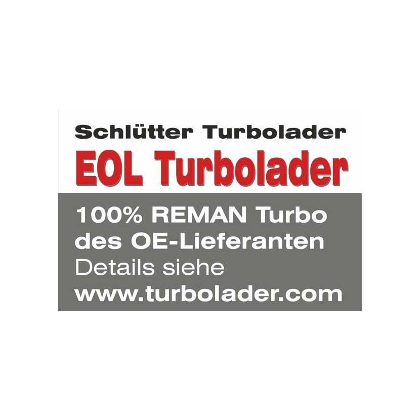 SCHLÜTTER TURBOLADER Lader, Aufladung 172-12925EOL - 17212925EOL für 03L253010H