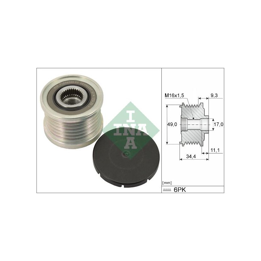Schaeffler INA Generatorfreilauf 535 0075 10 - 535007510 für 12 31 4 466 271