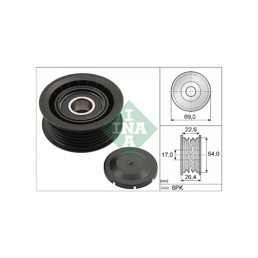 Schaeffler INA Umlenk-/Führungsrolle, Keilrippenriemen 532 0160 10 - 532016010 für 059 903 341 A