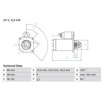 BOSCH Starter 0 986 013 490 - 0986013490 passend für...