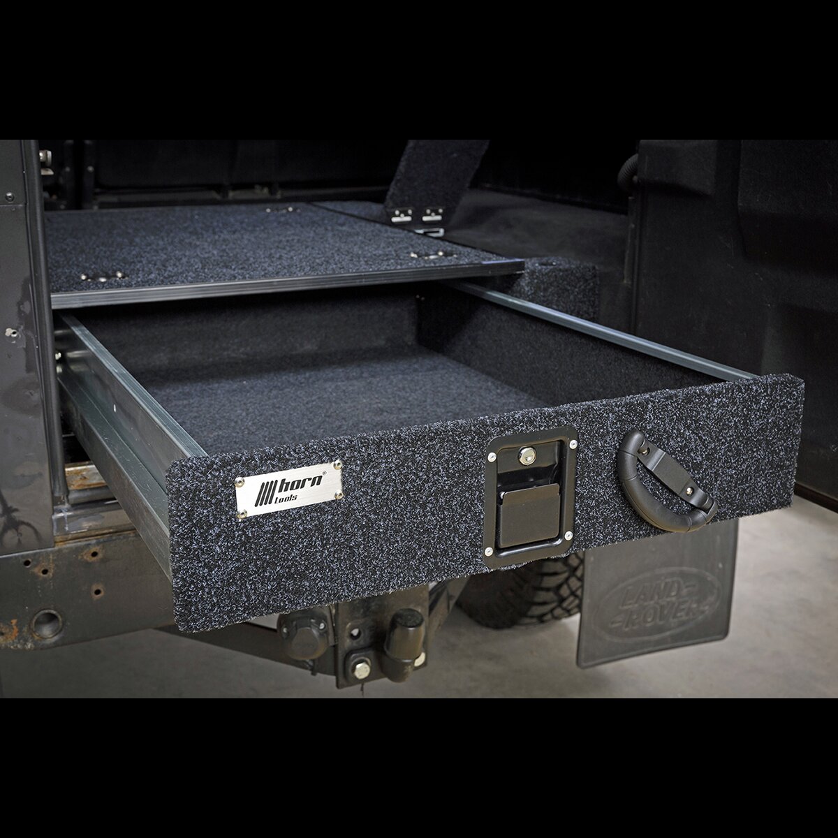 horntools Land Rover Defender 110 Schublade mit Seitenteil Kofferraum - HCDDEF