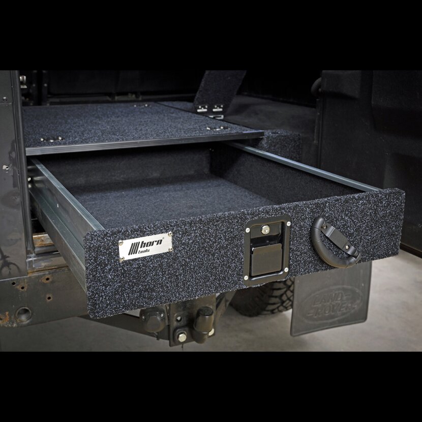 horntools Land Rover Defender 110 Schublade mit Seitenteil Kofferraum - HCDDEF