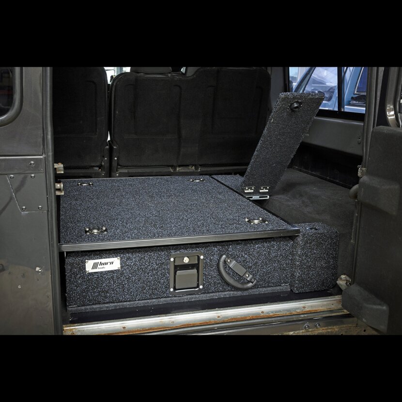 horntools Land Rover Defender 110 Schublade mit Seitenteil Kofferraum - HCDDEF