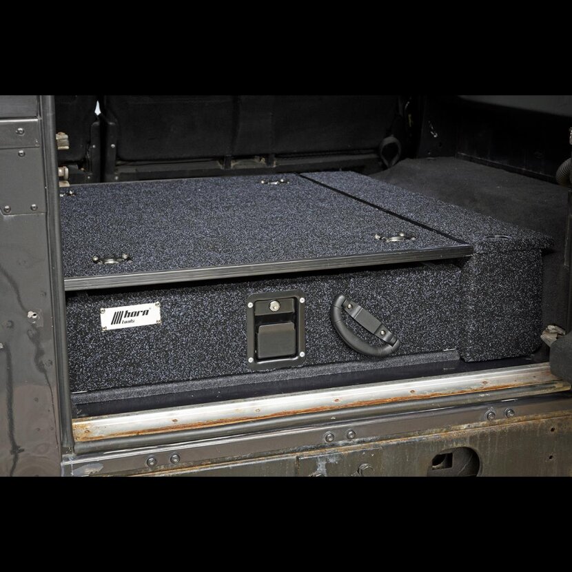 horntools Land Rover Defender 110 Schublade mit Seitenteil Kofferraum - HCDDEF