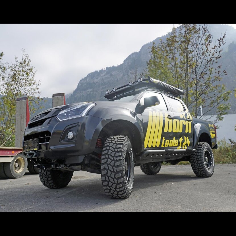 horntools Isuzu DMax Rockslider LAPIS Aluminium ab Bj.12 Zubehör  Kabinenschutz horntools - HMAXRSA01