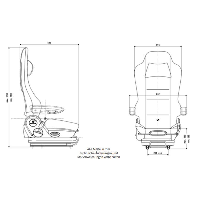 GRAMMER LKW Beifahrersitz KINGMAN Statik - MSG 90.5S4 - 1113014