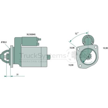 BOSCH Starter 0 986 011 140 - 0986011140 für V941...