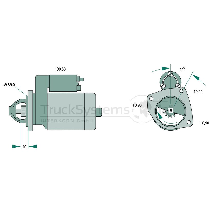 BOSCH Starter 0 986 017 990 - 0986017990 für A 004 151 86 01