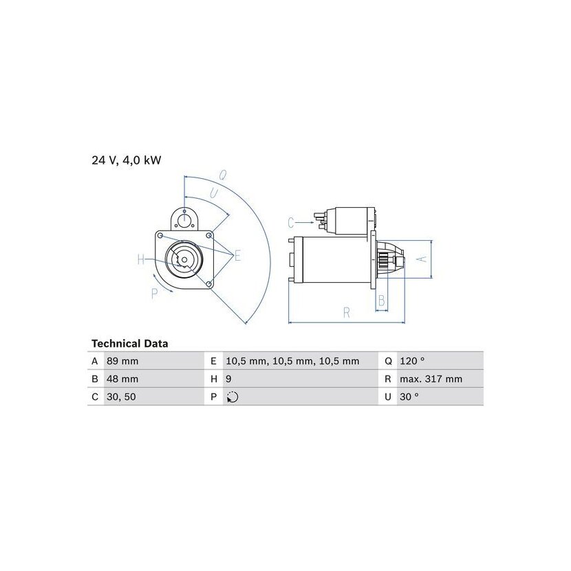 BOSCH Starter 0 986 017 990 - 0986017990 für A 004 151 86 01