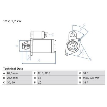 BOSCH Starter 0 986 021 360 - 0986021360 für A 006...