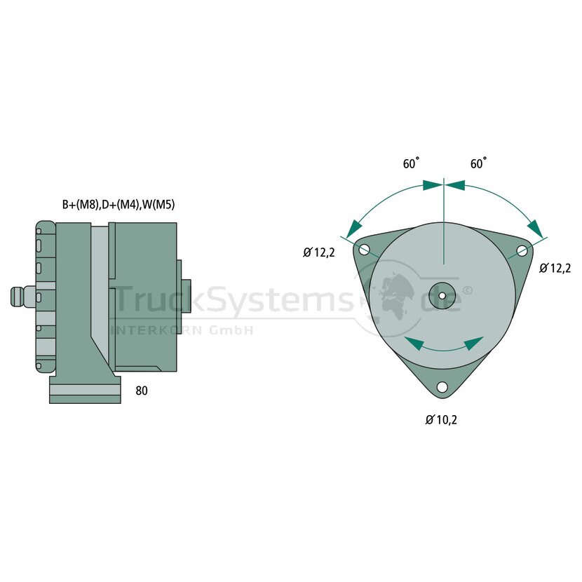 BOSCH Generator 0 986 037 440 - 0986037440 für 51 26101 7215